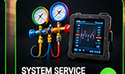 HVAC service gauges and diagnostic test equipment
